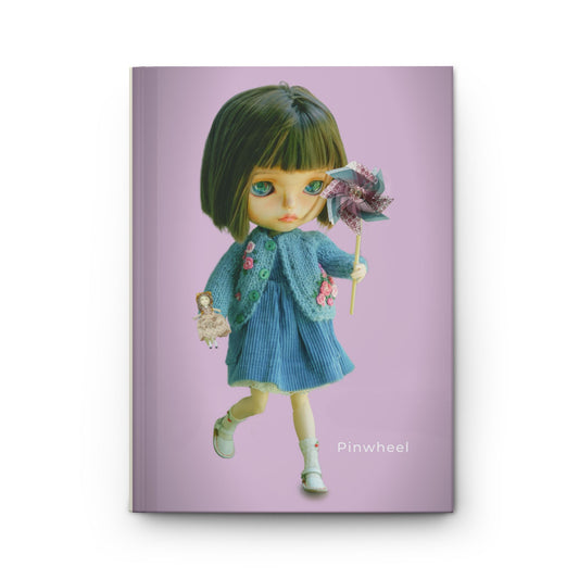 Doll Pinwheel Hardcover Journal — Cute Vintage Doll Notebook