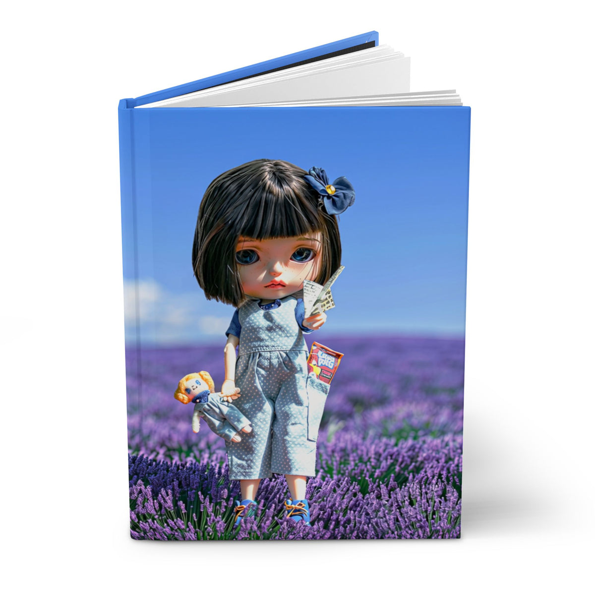 Lavender Field Doll Hardcover Journal:Paper Plane Adventure Journal