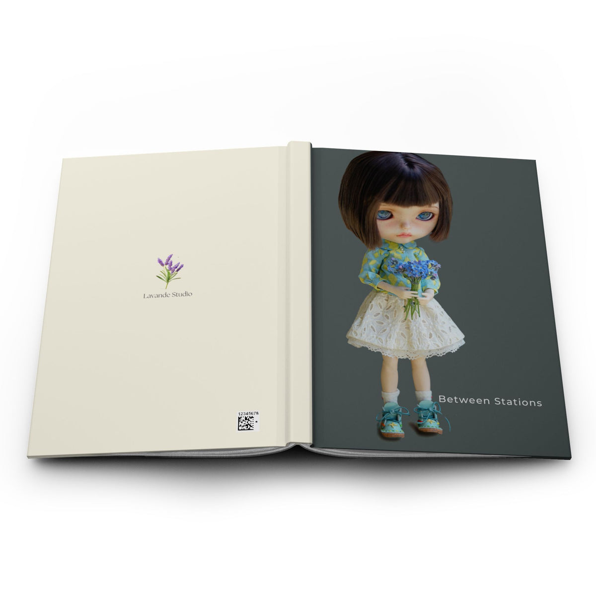 Doll Hardcover Journal — 'Between Stations' Matte Notebook for Doll Lovers & Creative Writing