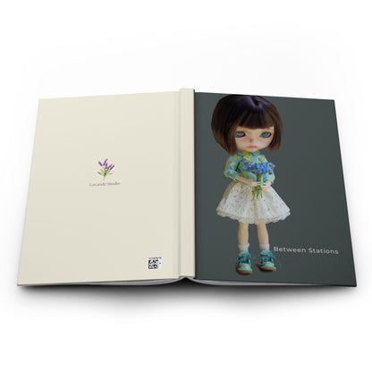Doll Hardcover Journal — 'Between Stations' Matte Notebook for Doll Lovers & Creative Writing