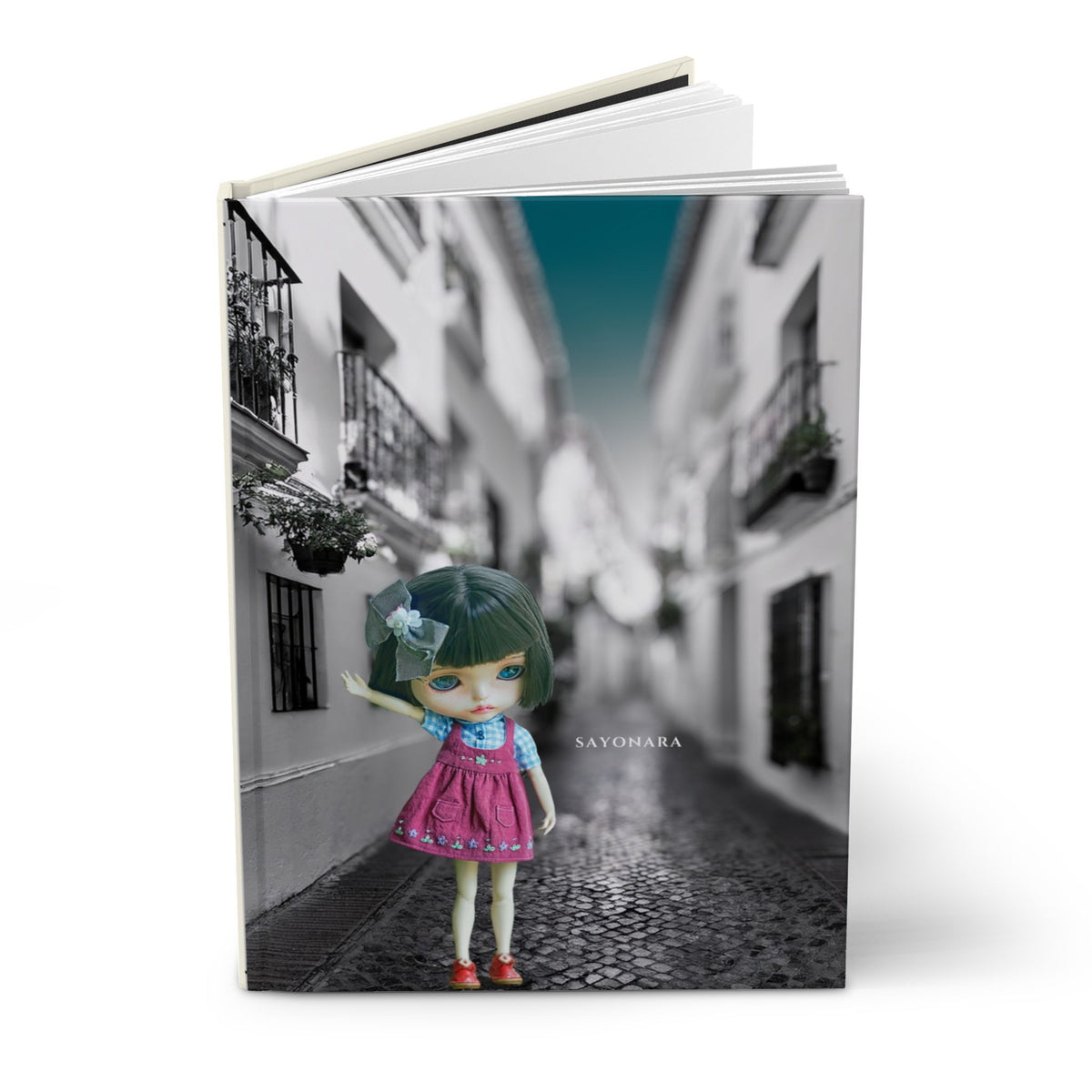 Whimsical Doll Street Hardcover Journal — Cute Doll-Inspired Art Notebook