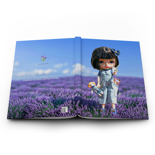 Lavender Field Doll Hardcover Journal:Paper Plane Adventure Journal