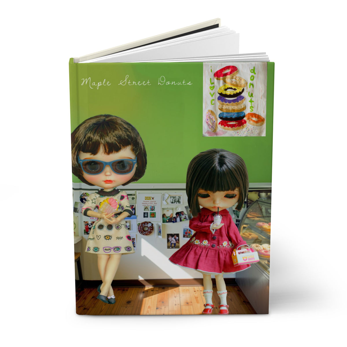 Doll Donuts Shop Hardcover Journal — Cute Kawaii Doll Notebook