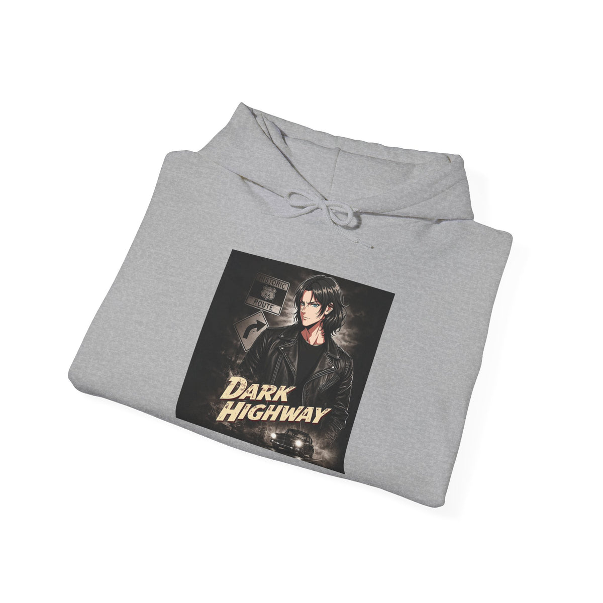 Dark Highway Hoodie - Retro Road Trip Vintage Graphic Sweatshirt