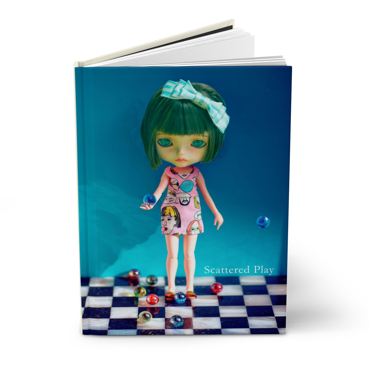 Doll  Art Hardcover Journal — 'Scattered Play' Matte Notebook