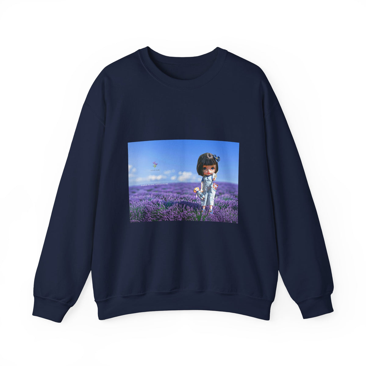 Crewneck Sweatshirt — Girl in Lavender Field Photo Print