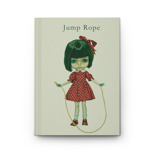 Jump Rope Hardcover Journal — Vintage Girl Illustration Blank Notebook