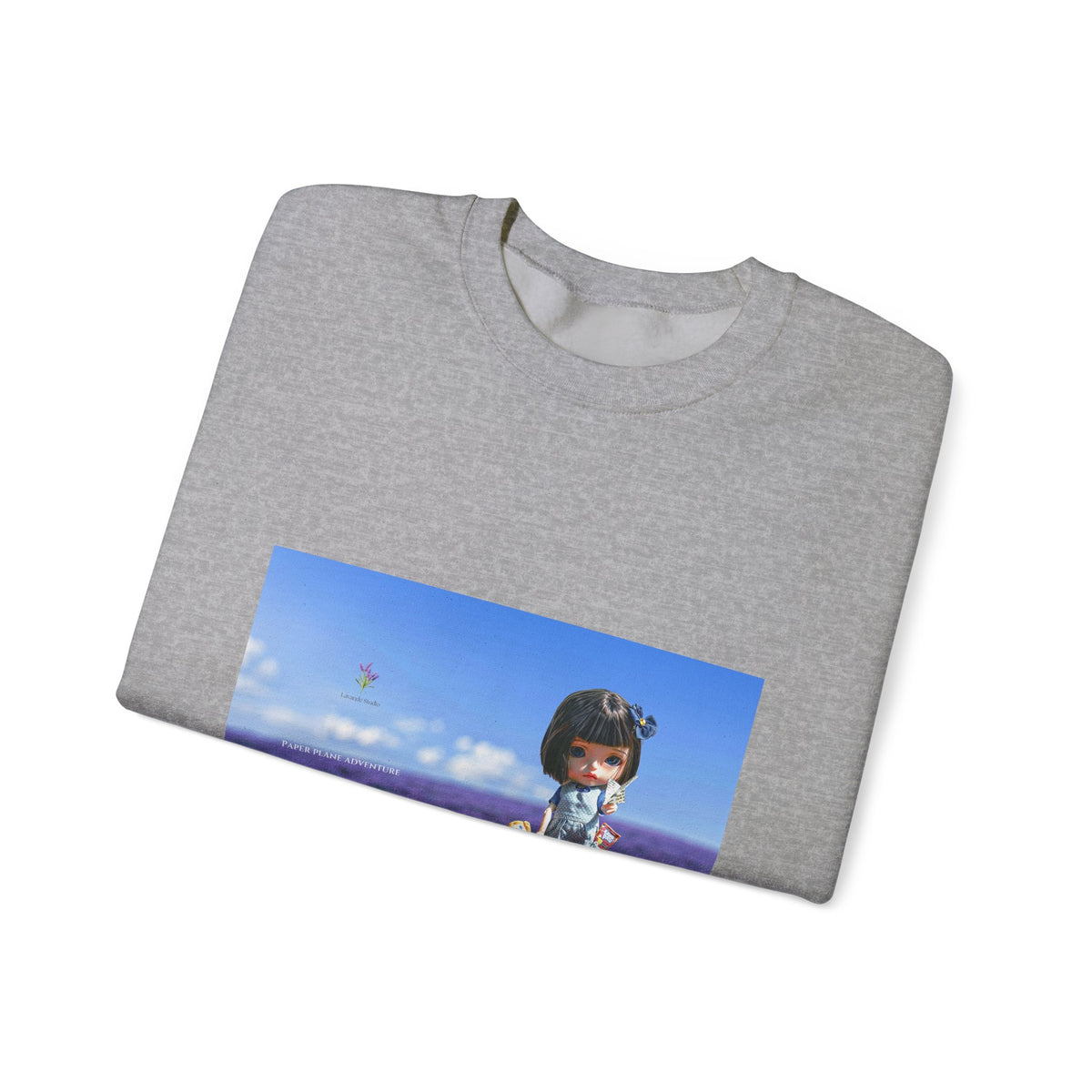 Crewneck Sweatshirt — Girl in Lavender Field Photo Print