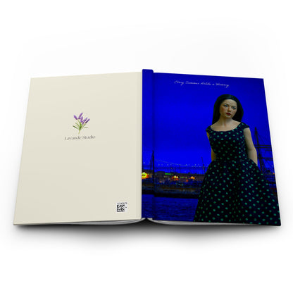Hardcover Journal — Vintage Portrait at Docks (Blue Night)