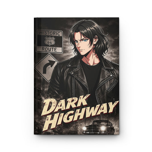 Dark Highway Hardcover Journal — Moody Anime Roadtrip Notebook