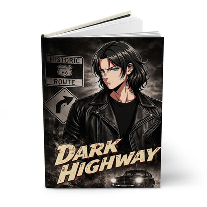 Dark Highway Hardcover Journal — Moody Anime Roadtrip Notebook