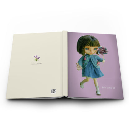 Doll Pinwheel Hardcover Journal — Cute Vintage Doll Notebook